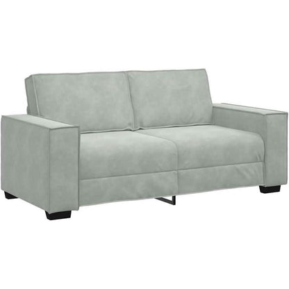 2-Sitzer Sofa Hellgrau Samt – Komfortable Polstercouch
