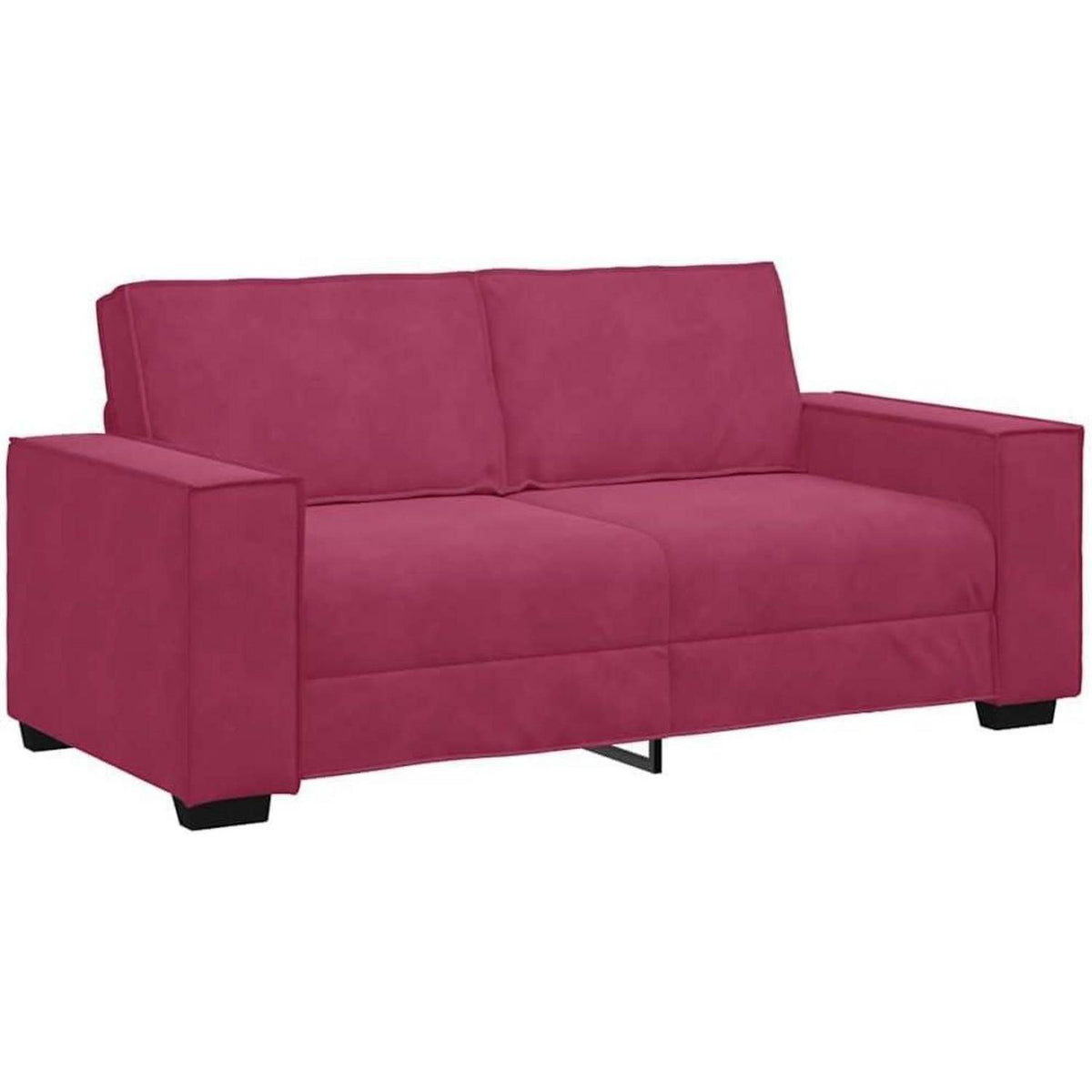 2-Sitzer Sofa Weinrot – Samt Polstercouch 140cm