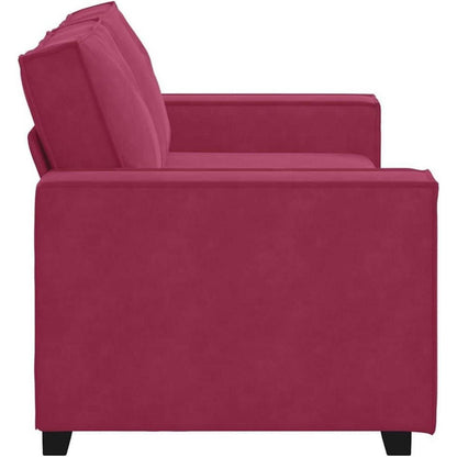 2-Sitzer Sofa Weinrot – Samt Polstercouch 140cm