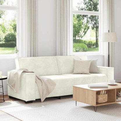 3-Sitzer Samtsofa Creme – Komfortable Polstercouch 180cm