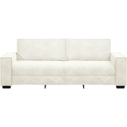 3-Sitzer Samtsofa Creme – Komfortable Polstercouch 180cm
