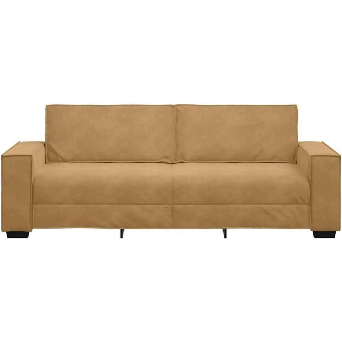3-Sitzer Sofa Braun, Samt, 180 cm – Komfortable Polstercouch