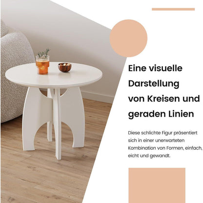 Cremeweißer Beistelltisch – Moderner Sofa- & Side-Tisch