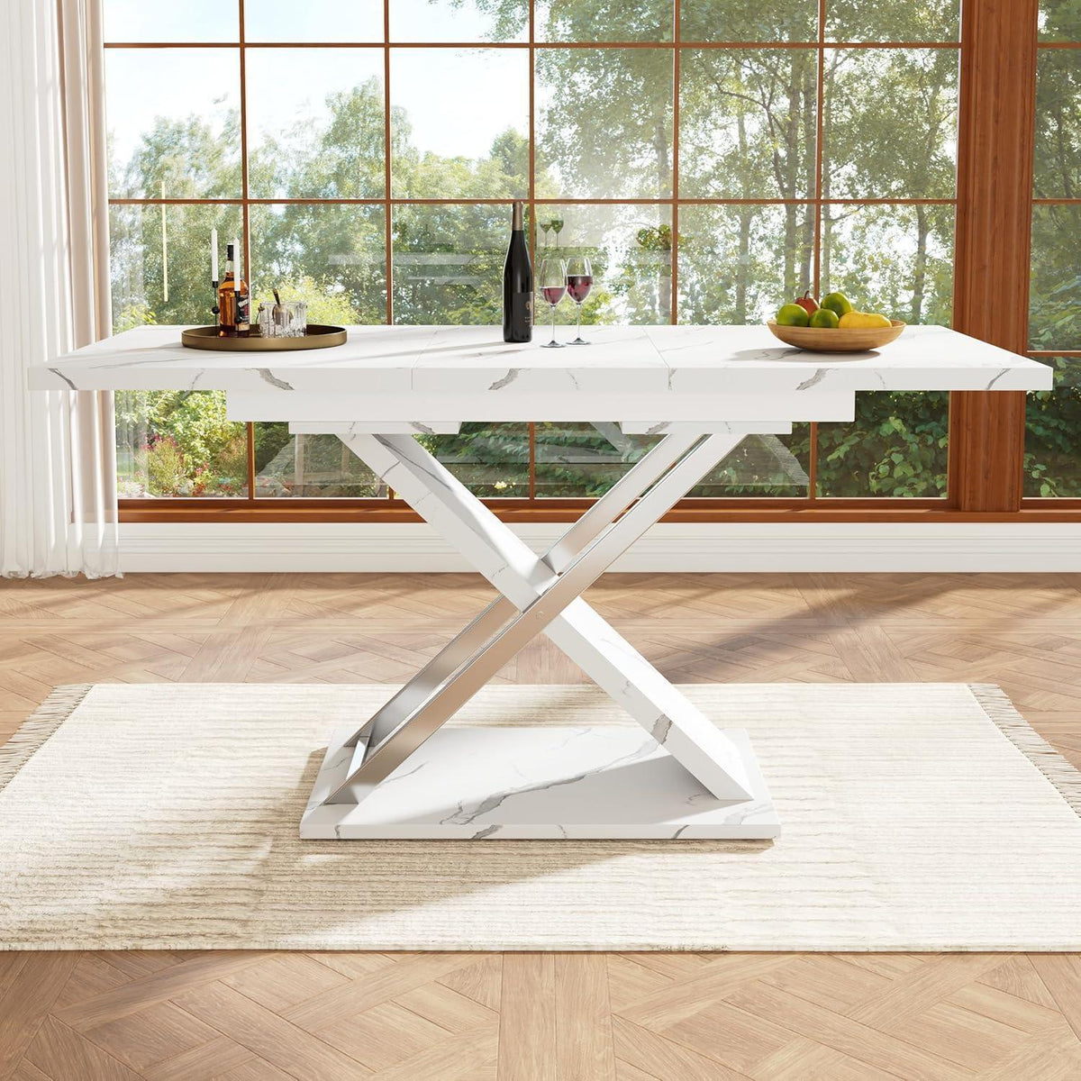 Ausziehtisch Esstisch 118-157cm Kreuzbeine Modern