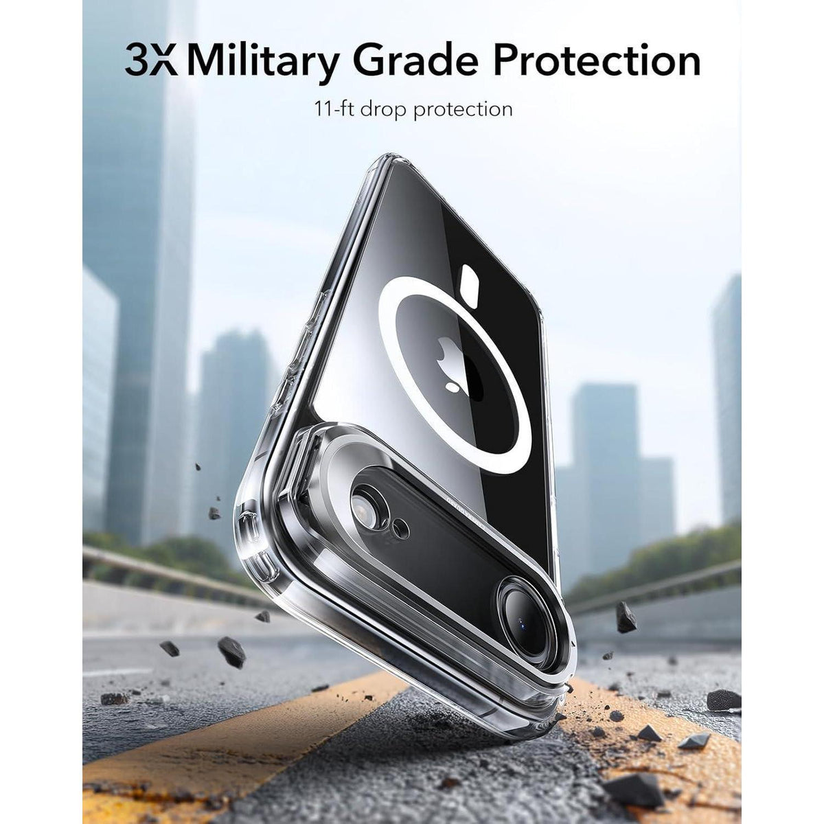iPhone Air Hülle mit MagSafe Ständer und Kamerasteuerung, Klar