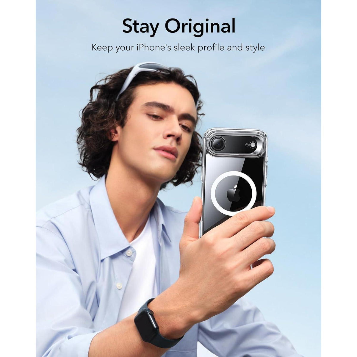 iPhone Air Hülle mit MagSafe Ständer und Kamerasteuerung, Klar