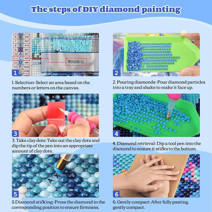 5D Diamantmalerei Strand Mohnblumen Wellen Meerblick Bausatz
