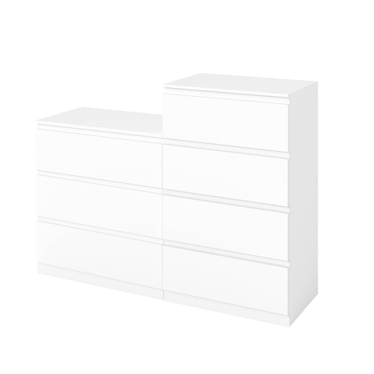 2er-Set Kommoden Weiß 3 & 4 Schubladen – Schlafzimmer & Büro