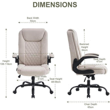 Ergonomischer Bürostuhl mit Kopfstütze und Wippfunktion, Beige