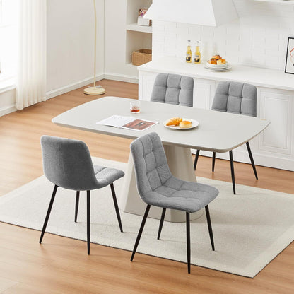 Esszimmerstühle 2er Set Dunkelgrau, Chenille Gepolstert