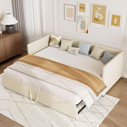 Schlafsofa 90/180x200 cm mit Bettkasten – Beige