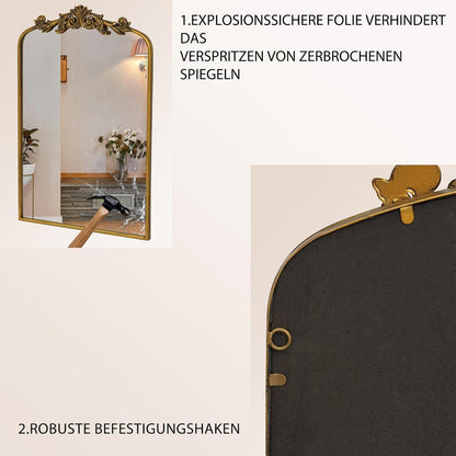 Barock Spiegel Goldrand 60x90 cm - Prunkvoller Wandspiegel Vintage