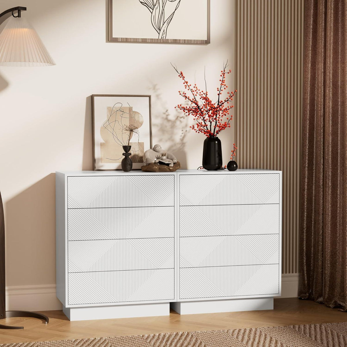 Moderne Kommode mit 4 Schubladen – Weiß, 60x33,5x77,5 cm