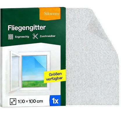Fliegengitter Fenster 100x100cm – Zuschneidbar, Ohne Bohren, Insektenschutz