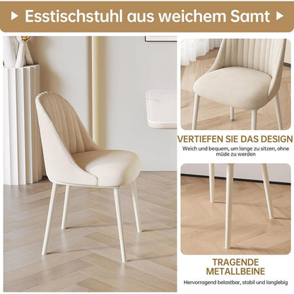 7-teiliges Esszimmer Set mit 200cm Esstisch & weißen Stühlen