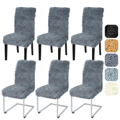 Stretch Stuhlhussen 6er Set - Dunkelgrau, Waschbar & Vielseitig