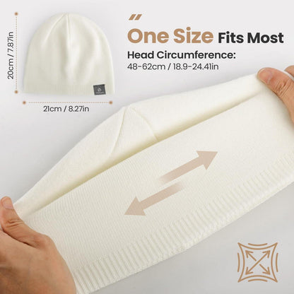 Strickmütze Damen & Herren Winter Beanie warm weiß