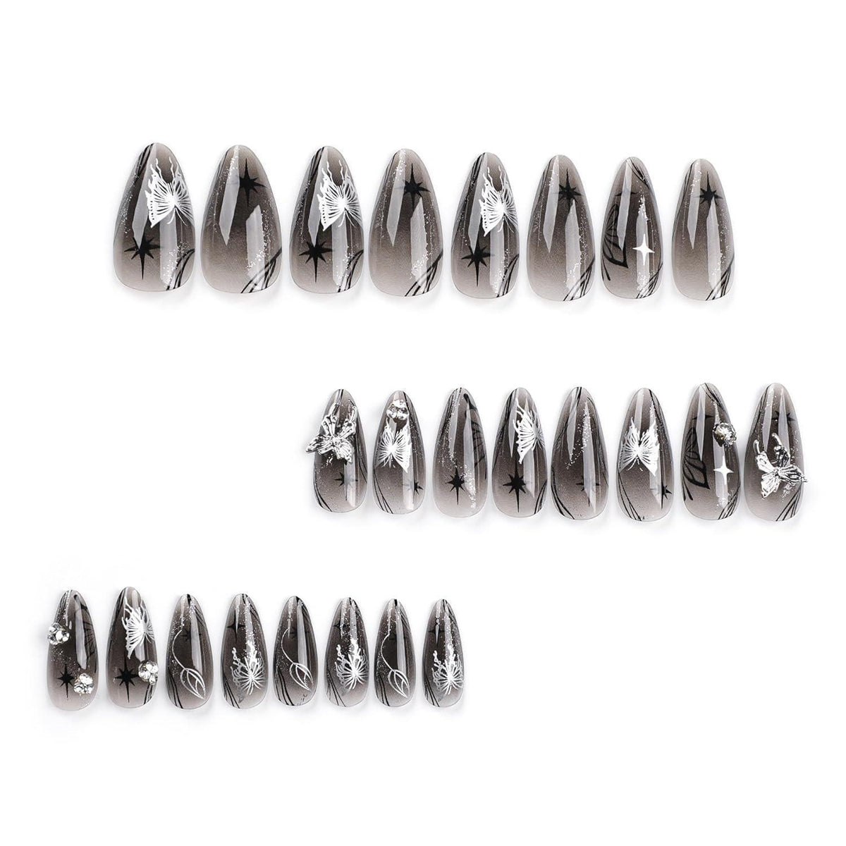 Press On Nägel Set – 24 Stück, Vollbedeckung, Style 3025