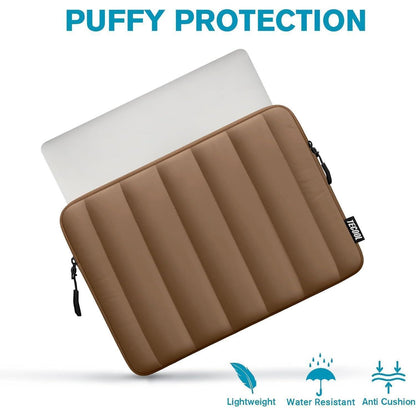Gepolsterte Laptoptasche 13,3 Zoll mit Zubehörtasche, Braun