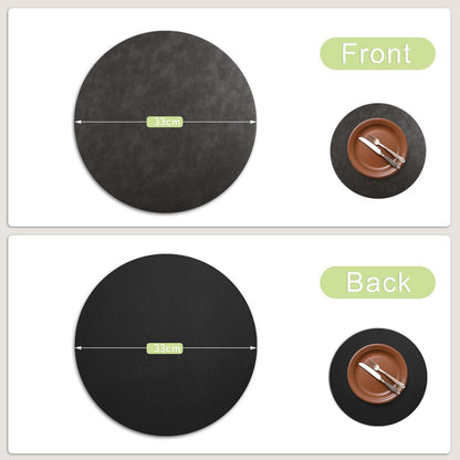 Tischsets 4er Set – Abwaschbar & Hitzebeständig Braun/Schwarz in Lederoptik