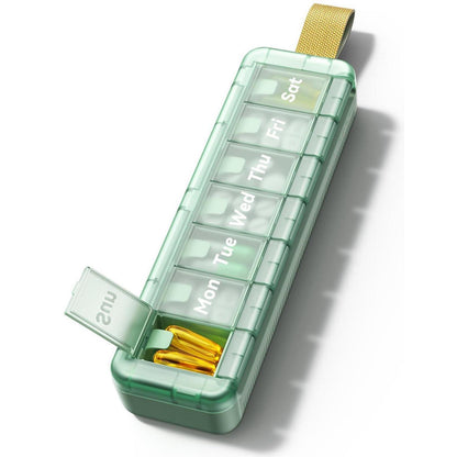 Tablettenbox 7 Tage Lichtgeschützt – Grün für Medikamente & Reisen