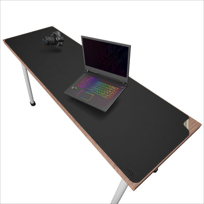 XXL Schreibtischmatte & Kork – 170x50 cm Schwarz in Lederoptik