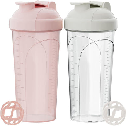 Protein Shaker 700ml Auslaufsicher BPA-frei Rosa+Weiß