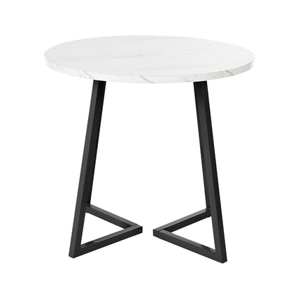 Runder Esstisch mit Marmor-Muster & Metallgestell – Modern & Stabil