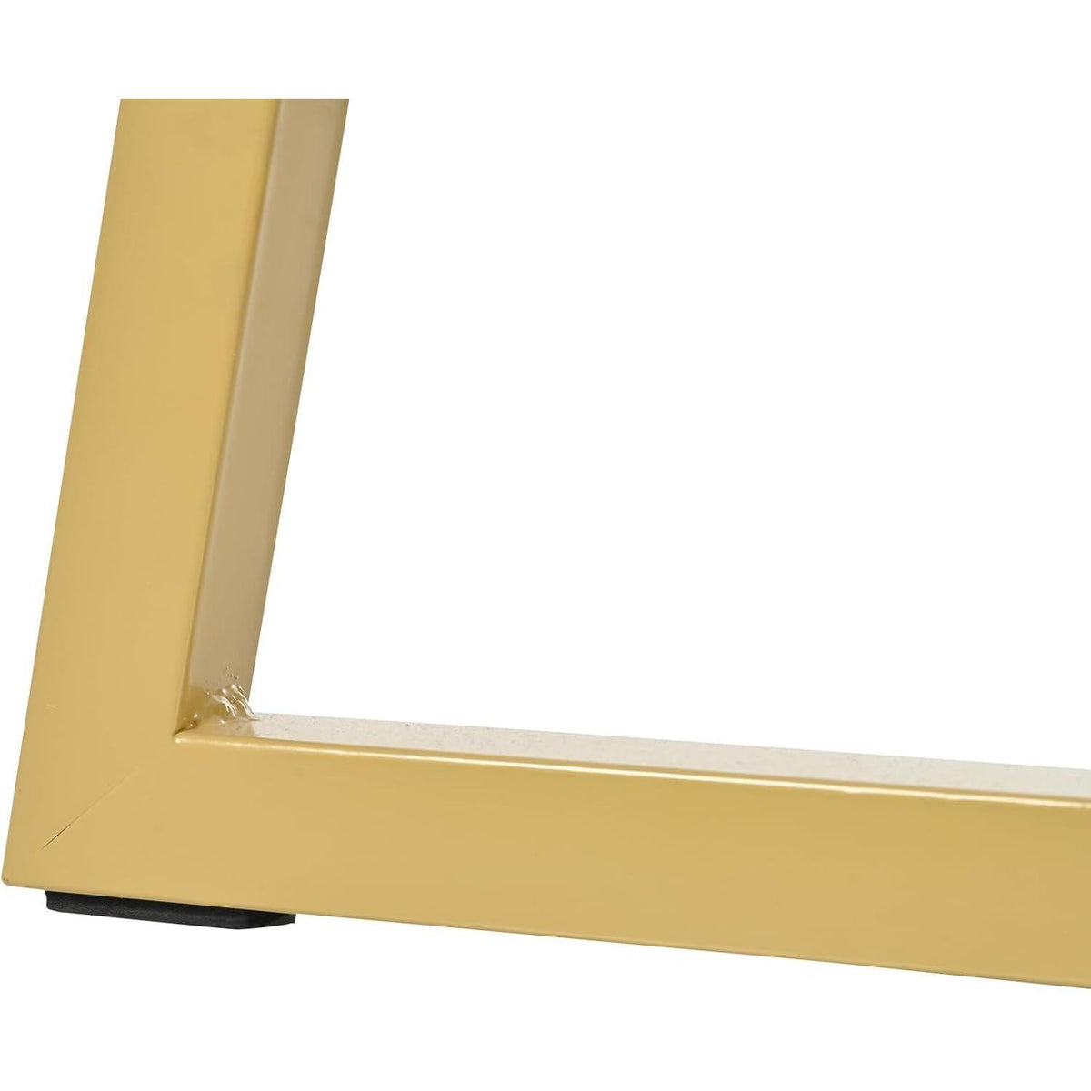 Runder Esstisch weiß/gold mit Marmor-Muster & Metallgestell