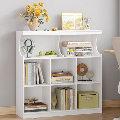 Weißes Bücherregal 8-Fach | Standregal für Wohnzimmer, Büro & Schlafzimmer