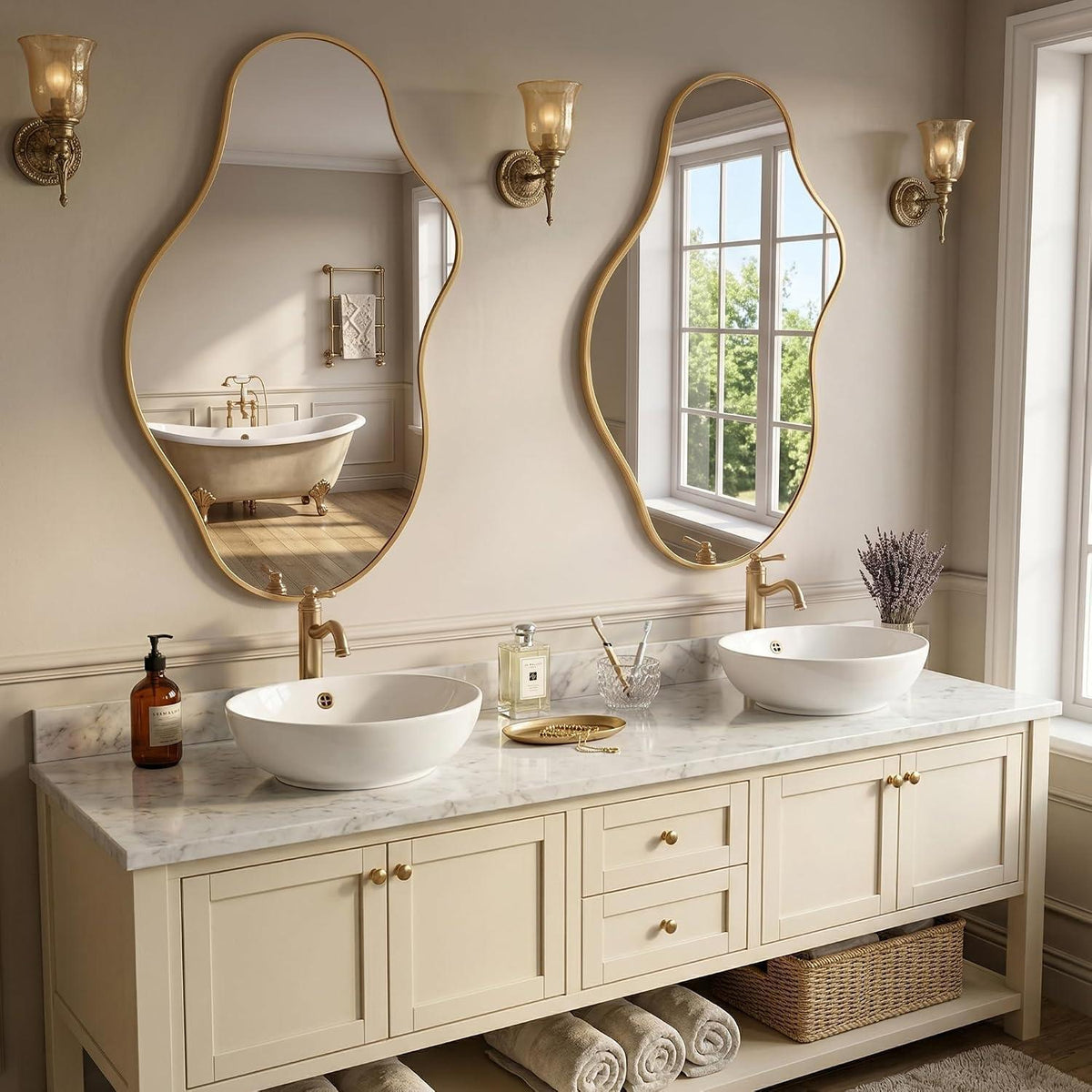 Wavy Wandspiegel Gold – Abstrakt & Skulptural
