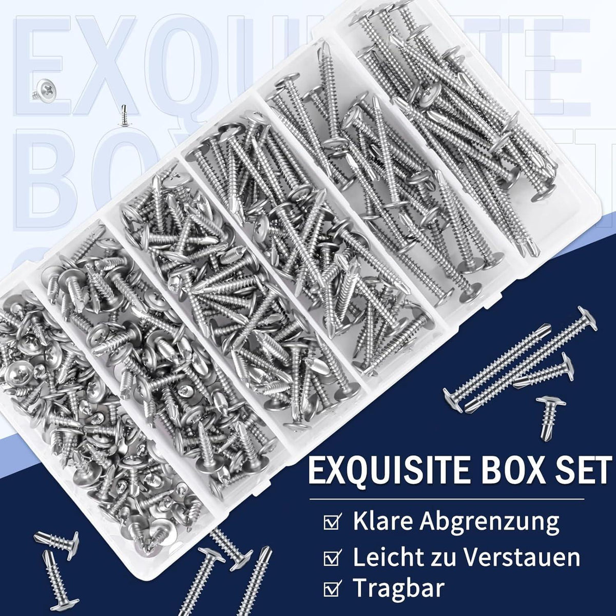 230tlg. Edelstahl 410 Selbstschneidende Schrauben M4.2 Set