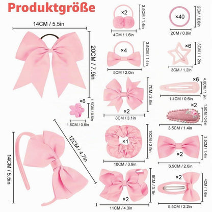 Haarschmuck Set Mädchen 77tlg. Haarklammern & Schleifen
