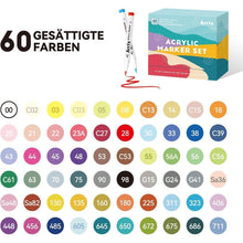 60 Acrylmarker Set Pinselspitze Wasserfest für Malen & Basteln