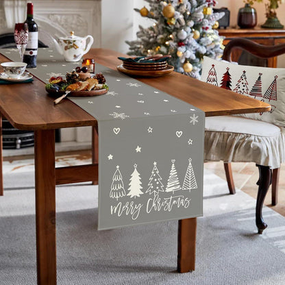 Grauer Tischläufer Weihnachten – Wasserabweisend & Modern 40x100 cm
