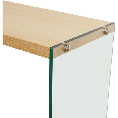 Schmaler Konsolentisch Holz mit Glasbeinen | Flurtisch 80x30 cm