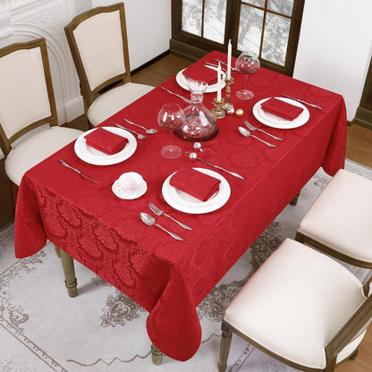 Romanstile Weihnachten Tischdecke Rot 350x150 cm Jacquard Barock