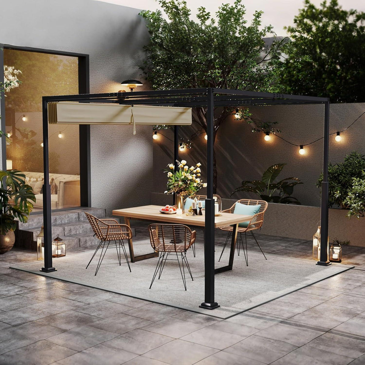 Pergola 3x3m – Terrassenüberdachung, Wasserdicht & Stabil