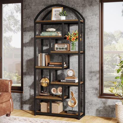 7-stöckiges Bücherregal Industrial-Stil, 180 cm hoch