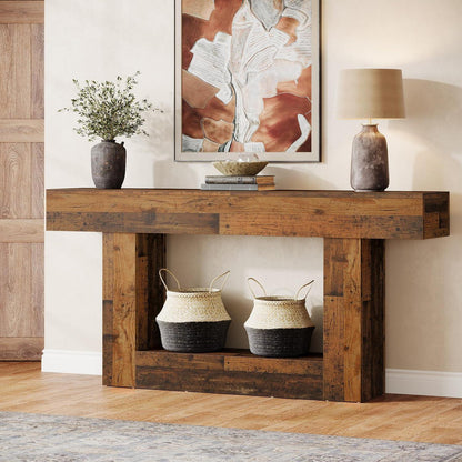 160cm Konsolentisch mit Stauraum & Vintage Design