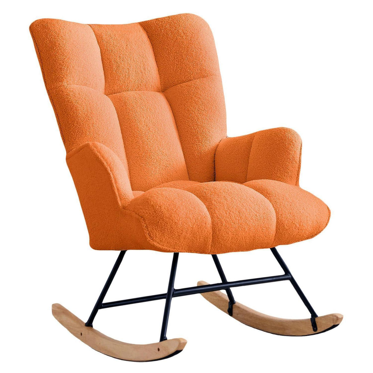 Gepolsterter Schaukelstuhl mit Armlehnen – Orange