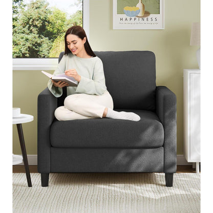 Bequemer Lesesessel Grau – Kleines Sofa für Wohnzimmer & Jugendzimmer
