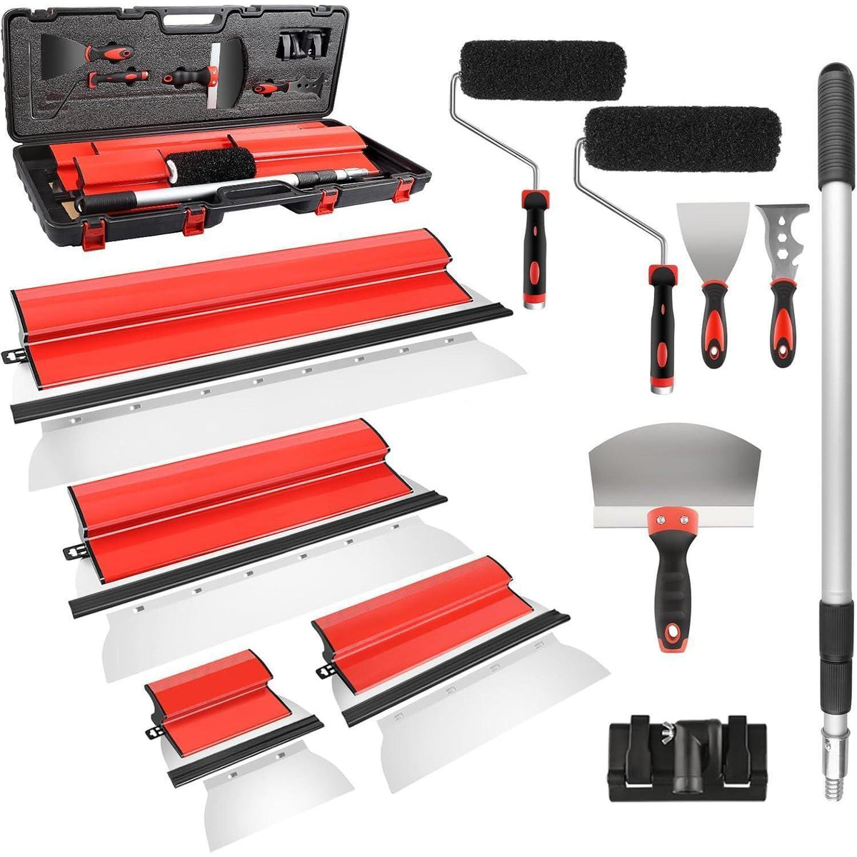 Trockenbau Spachtel Set mit Koffer | 4 Größen + Zubehör