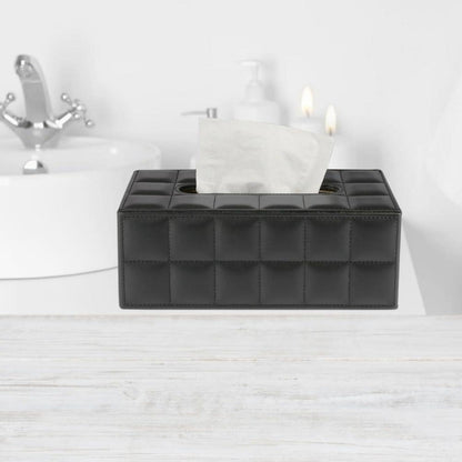 Taschentücherbox Premium mit Magnetverschluss (Schwarz) in Lederoptik