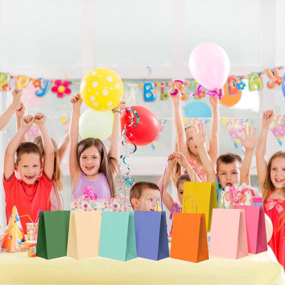 Kraftpapier Geschenktüten mit Henkel, 24er Set, 15x8x21 cm
