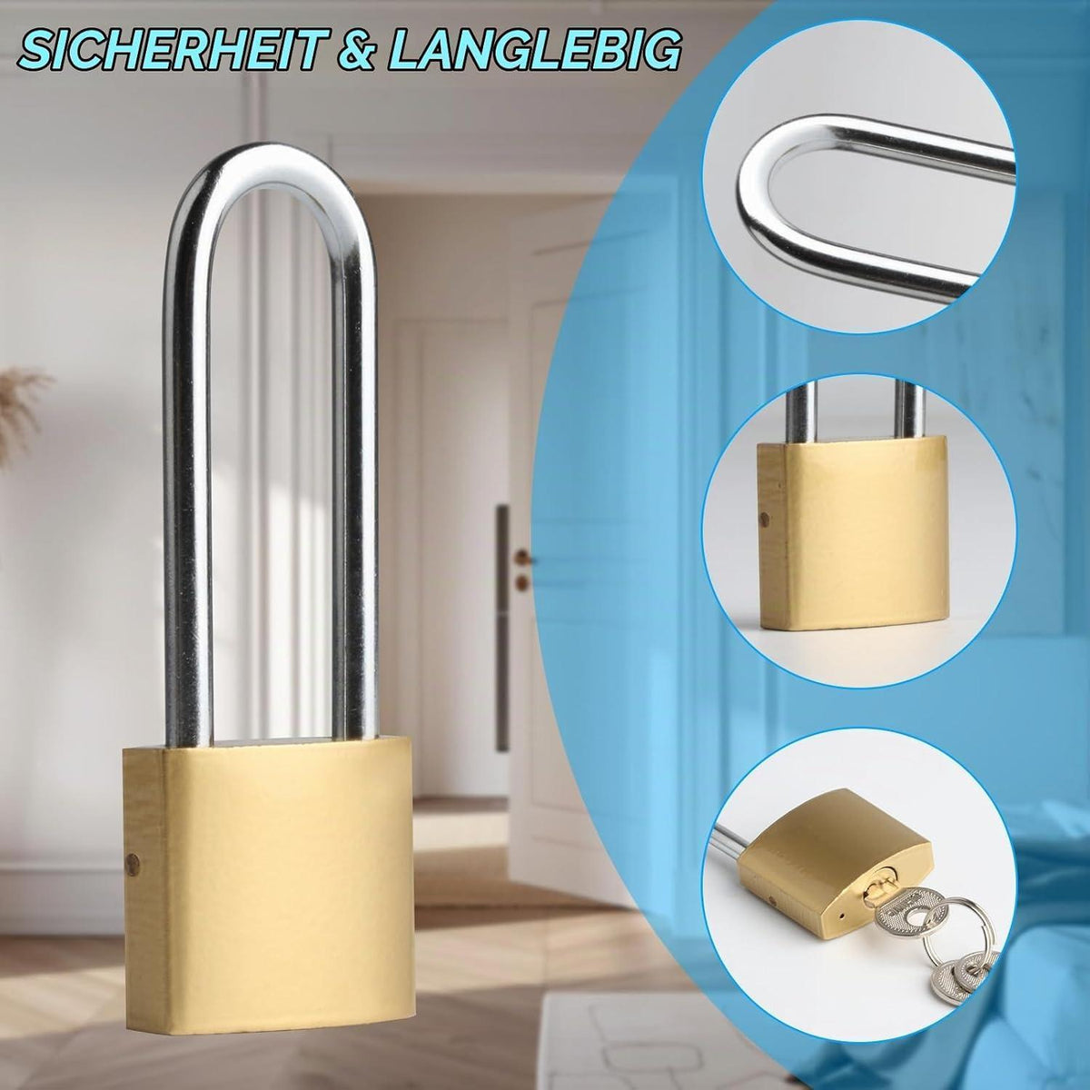 8x Gleichschließende Vorhängeschlösser mit Schlüssel 32mm
