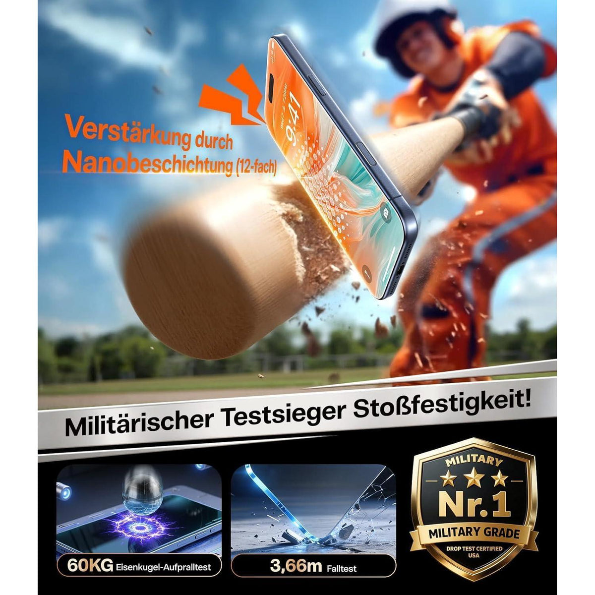 iPhone 17 Pro Max Sichtschutz Panzerglas 2 Stück