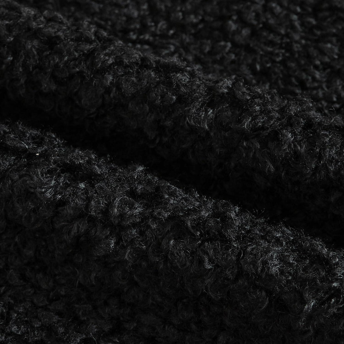 2x Kissenbezug Teddywolle Schwarz 60x60 cm