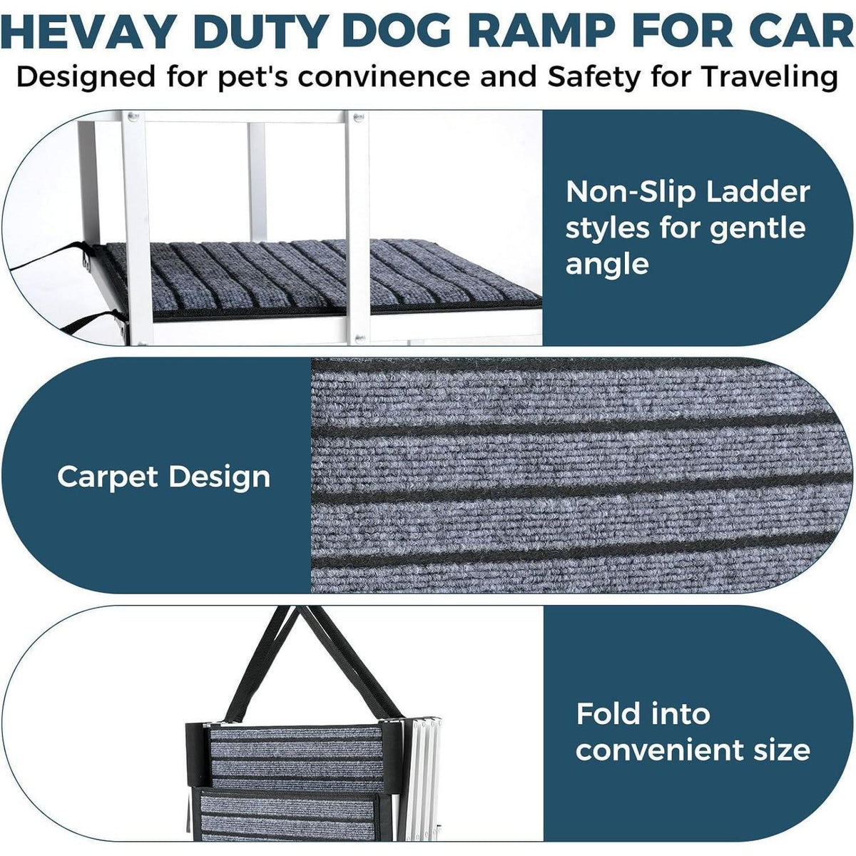 Hundetreppe Auto Klappbar – 4 Stufen, Rutschfest & Breit