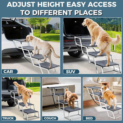 Hundetreppe Auto Klappbar – 4 Stufen, Rutschfest & Breit